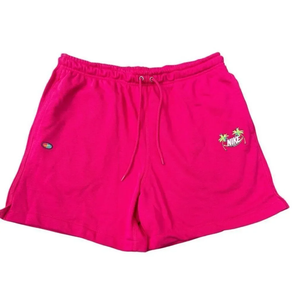 Nike Club Pink Flow Vibes vacation island sweat Shorts Mens above knee Sz M NWOT